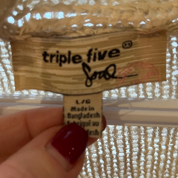 Triple Five Soul Long Cream/Beige Airy Cardigan size L - Picture 5 of 12